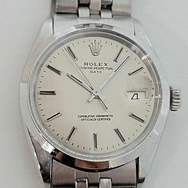 Mens Rolex Oyster Perpetual Date Ref 1500 35mm Automatic 1960s Vintage RA259