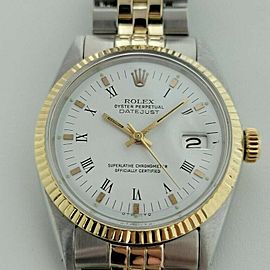 Mens Rolex Oyster Datejust 36mm 14k Gold SS Automatic 1960s Swiss RA169