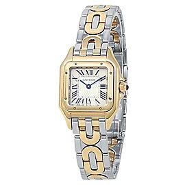 Cartier Panther 18k Yellow Gold Stainless Steel Quartz Silver Watch