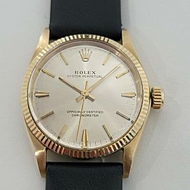 Midsize Rolex Oyster Perpetual 30mm 14k Gold Automatic Vintage