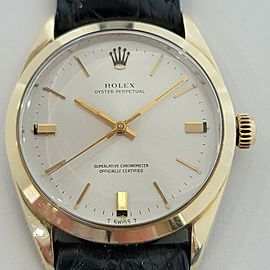 Mens Rolex Oyster Perpetual 34mm Gold-Capped Automatic Vintage