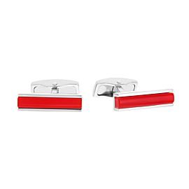 MONTBLANC STAINLESS STEEL DECO WITH CARNELIAN INLAY CUFFLINKS NEW NO
