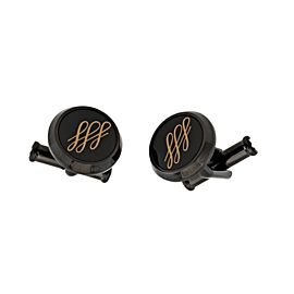MONTBLANC STAINLESS STEEL CALLIGRAPHY BLACK PVD CUFFLINKS NEW NO