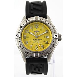 BREITLING SUPEROCEAN AUTOMATIC MEN'S YELLOW 40MM BLACK RUBBER WATCH