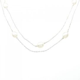 TIFFANY & Co 925 Silver Freshwater Pearl Necklace LXGKM-257
