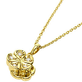 CHRISTIAN DIOR 18K Yellow Gold Flower motif Diamond Necklace QJLXG-2099