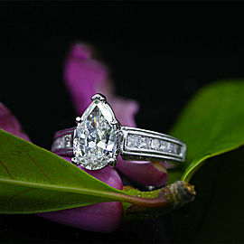 Precious 14k White Gold Engagement Ring with 2.57ct. TCW Diamonds