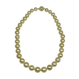 South Sea Pearl Diamond Necklace 12 mm 17.25" 14k Gold