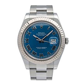 ROLEX DATEJUST II 116334 41MM BLUE DIAL WITH STAINLESS STEEL OYSTER BRACELET
