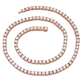 UNISEX 14K ROSE GOLD DIAMOND TENNIS CHAIN WITH 44CT DIAMONDS 22 INCHES LONG