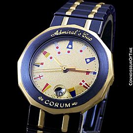 CORUM ADMIRAL'S CUP Ladies Nautical Watch - Solid 18K Gold & Ceramic