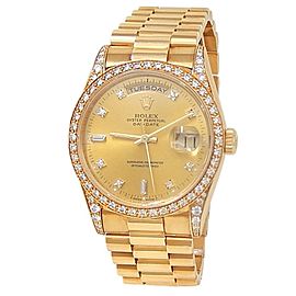 Rolex Day-Date 18k Yellow Gold President Diamonds Champagne Men's Watch