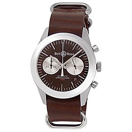 Bell & Ross Officer Chronograph Stainless Steel Brown Watch BR126-94-SP