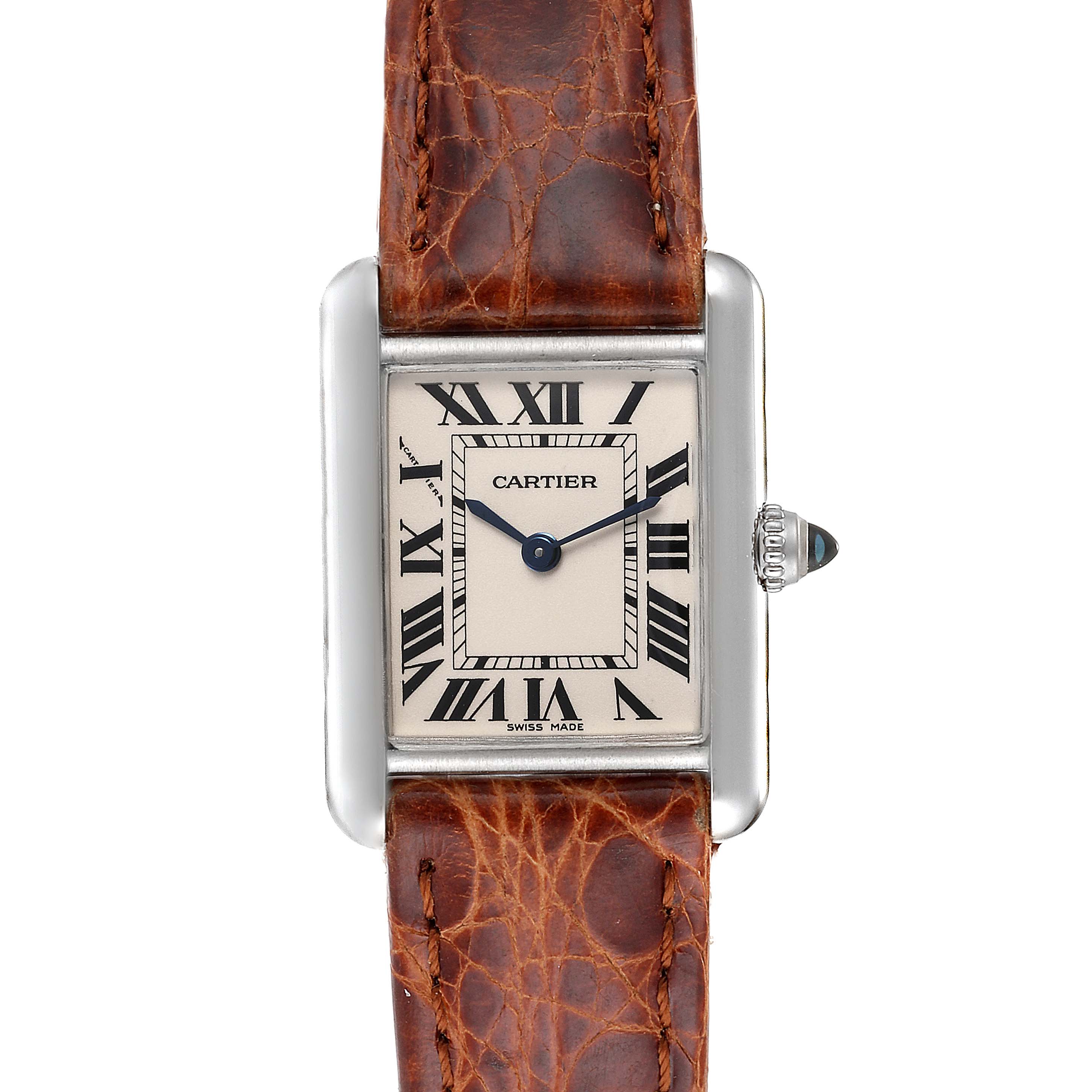 cartier leather strap ladies watch