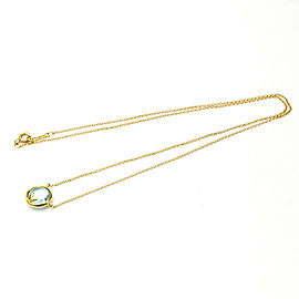TIFFANY & Co 18K Yellow Gold Blue Topaz Necklace LXGoodsLE-18