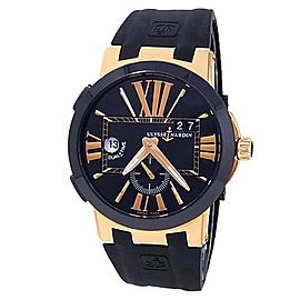 Ulysse Nardin Executive Dual Time 18k Rose Gold Black Men's Watch 246-00-3/42