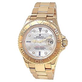 Rolex Yacht-Master 18k Yellow Gold Oyster Auto Mother of Pearl Men's Watch