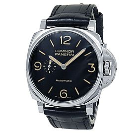 Panerai Luminor Due Stainless Steel Leather Automatic Black Men's Watch