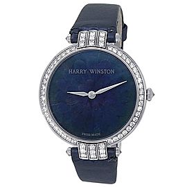 Harry Winston Premier Feathers 18k White Gold Blue Ladies Watch