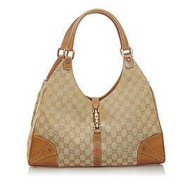 Gucci GG Canvas Nailhead Jackie Shoulder Bag