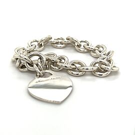 Tiffany & Co Estate Bracelet W/Heart Pendant Sterling Silver