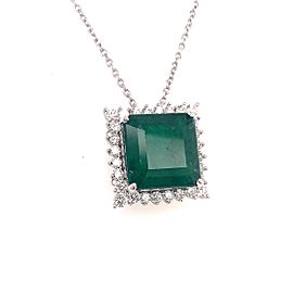Diamond Emerald Necklace 18" Platinum 9.70 TCW GIA Certified $16,950