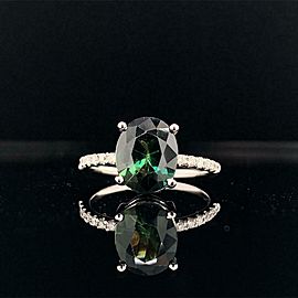 Sapphire Diamond Ring 14k White Gold 4.40 mm Certified $3,950 921163