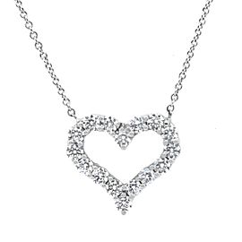 Tiffnay & Co. Platinum and Diamond Heart Necklace 16"