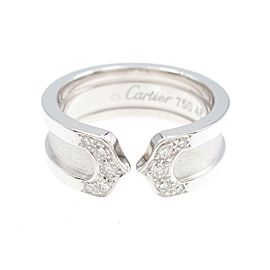 Cartier 18K White Gold Diamond C2 Small Ring LXGYMK-509