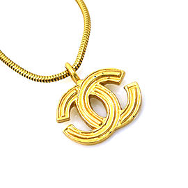 Chanel Gold Tone Metal Coco Mark Necklace