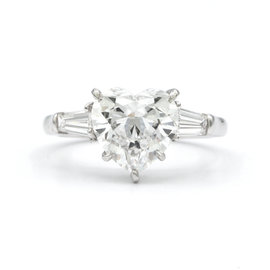 Graff Platinum with 2.56ct Heart Shaped Ring Size 5.75