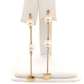 Akoya Pearl Earrings 14 KT Gold Certified $890