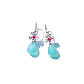 Wonderland Teardrop Blue Opal Earrings