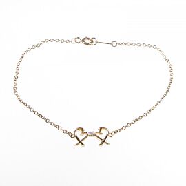 TIFFANY & Co 18K Pink Gold Double Loving Heart Diamond Bracelet LXGKM-103
