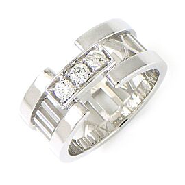 Tiffany & Co 18K White Gold Atlas Open Diamond Ring US 5.5 LXWBJ-641
