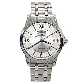Maurice Lacroix Pontos PT 6058 Stainless Steel Silver Dial Day Date Automatic 39mm Mens Watch