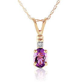 0.46 CTW 14K Solid Gold Applause Amethyst Diamond Necklace