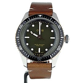 ORIS DIVER SIXTY FIVE 40MM STAINLESS STEEL GREEN DIAL 01-733-7707-4387 FULL SET