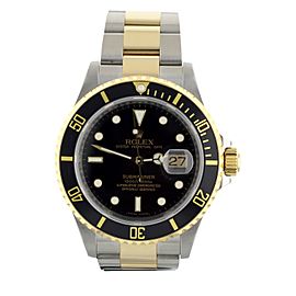 Rolex Submariner Stainless Steel Yellow Gold Black Dial on Bracelet 40mm