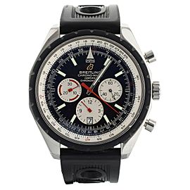 Breitling Chrono-matic Stainless Steel Black Dial Black Rubber Strap 49MM A14360