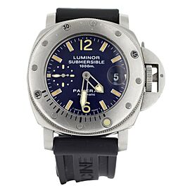 Panerai Luminor Submersible Blue Dial Stainless Steel Rubber Strap 44mm