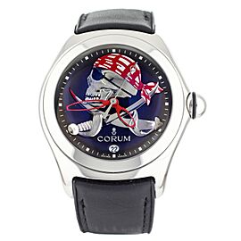 Corum Bubble Privateer Pirate Skull Stainless Steel Calf Strap