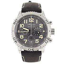 Breguet Type XXI Grey Dial Steel Case Brown Strap Automatic 42MM