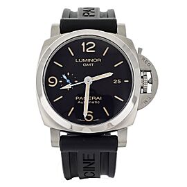 Panerai Luminor 1950 GMT Stainless Steel Rubber Strap Black Dial