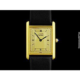 Cartier Midsize Gold Vermeil Tank Watch