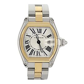 Cartier Roadster Yellow Gold Stainless Steel Silver Dial