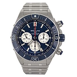 Breitling Super Chronomat Blue Dial Ceramic Stainless Steel Rouleaux