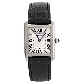 Cartier Tank Silver Dial Stainless Steel Quartz Watch Only