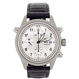 IWC Spitfire Silver Dial Steel Black Strap Automatic