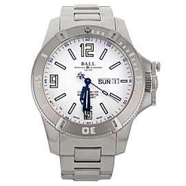 Ball Hydrocarbon Spacemaster Day Date White Dial Stainless Steel